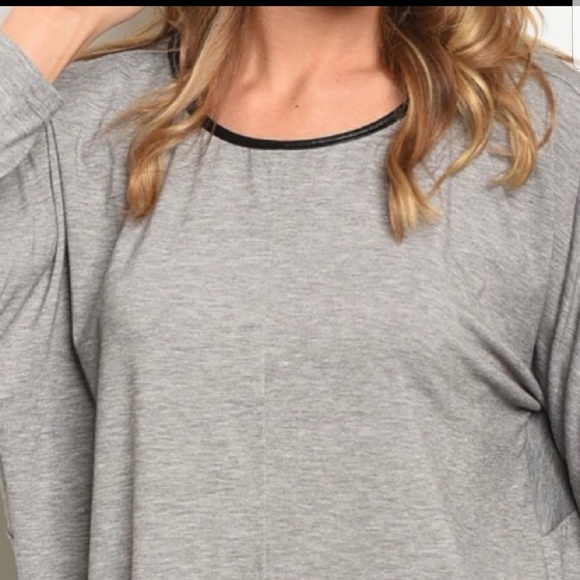 Heather gray keyhole top - Picture 3 of 3